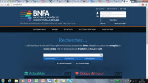 Aperçu du site BNFA, la Bibliothèque Numérique Francophone Accessible